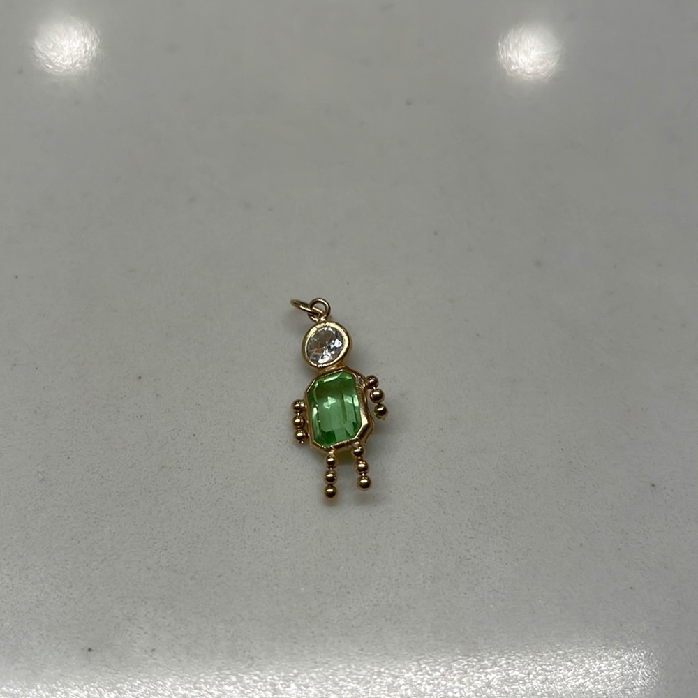 14k Gold birthstone pendant
